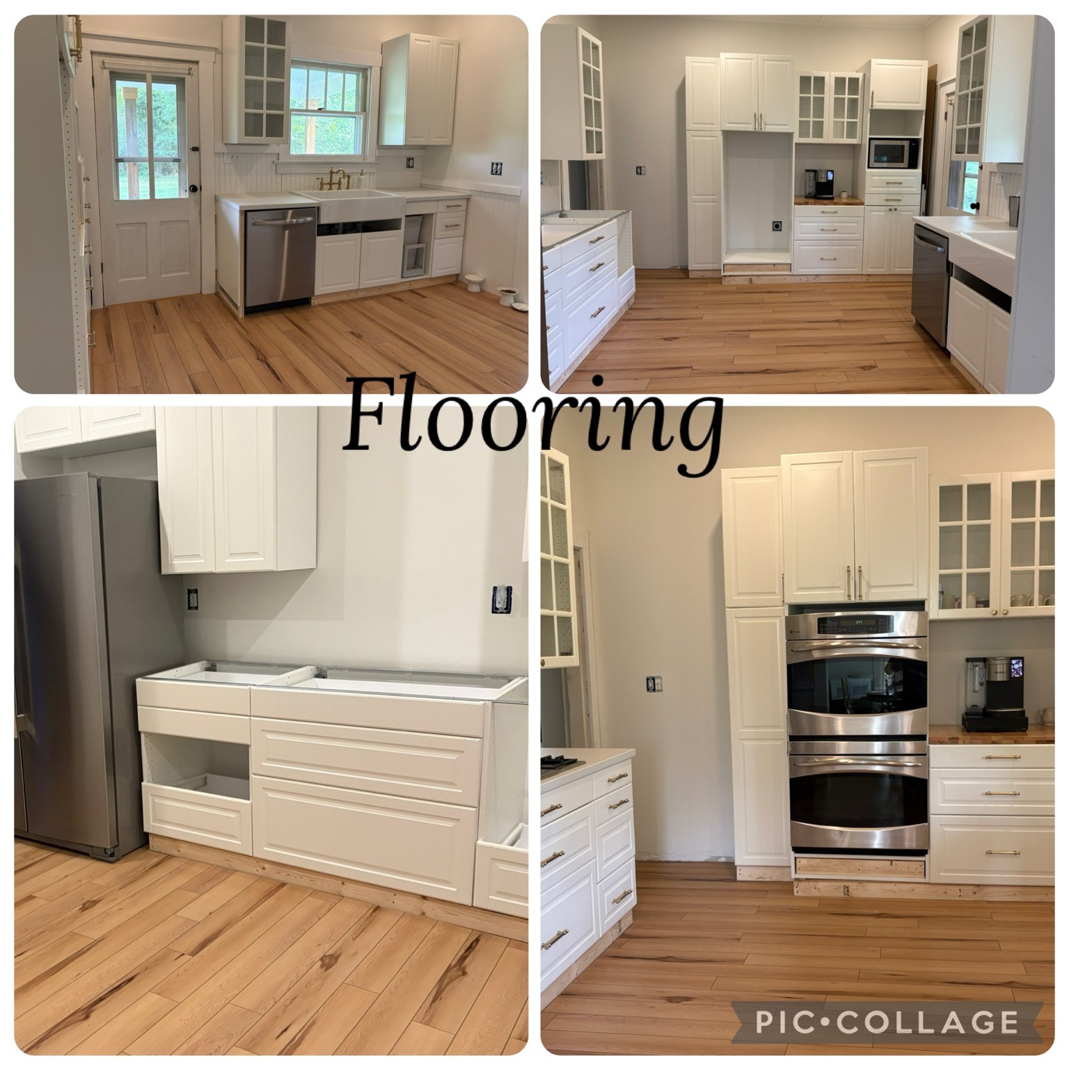 Flooring project in a kitchen