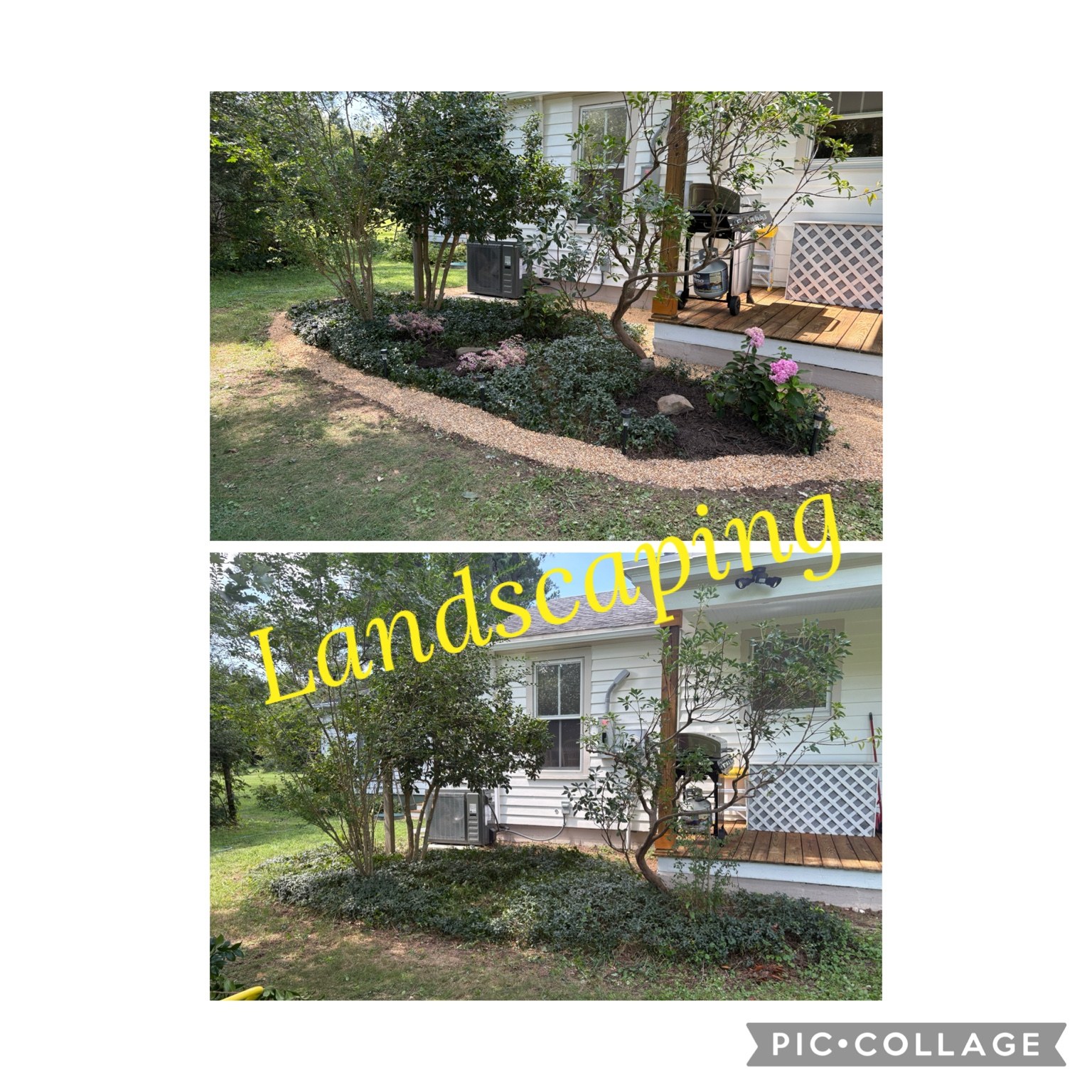 Landscaping project around a home